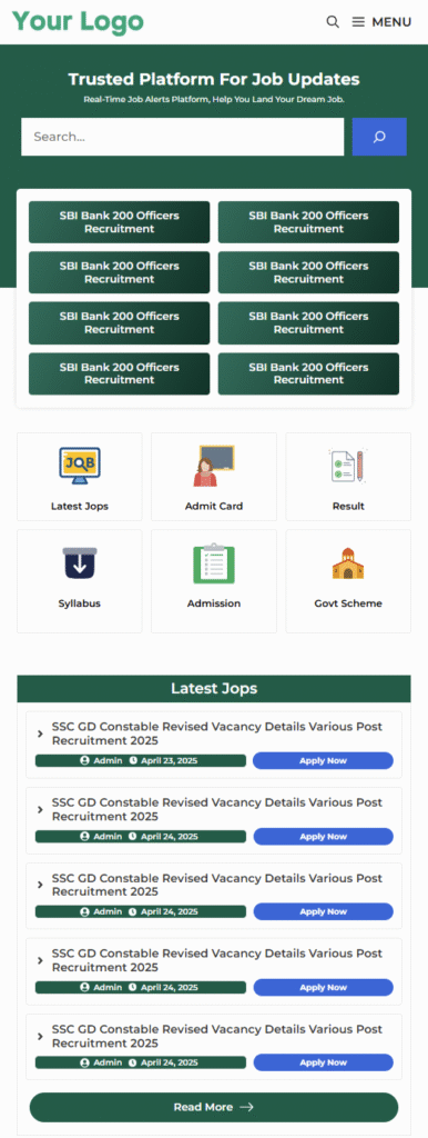 WordPress Jop Site Mobile