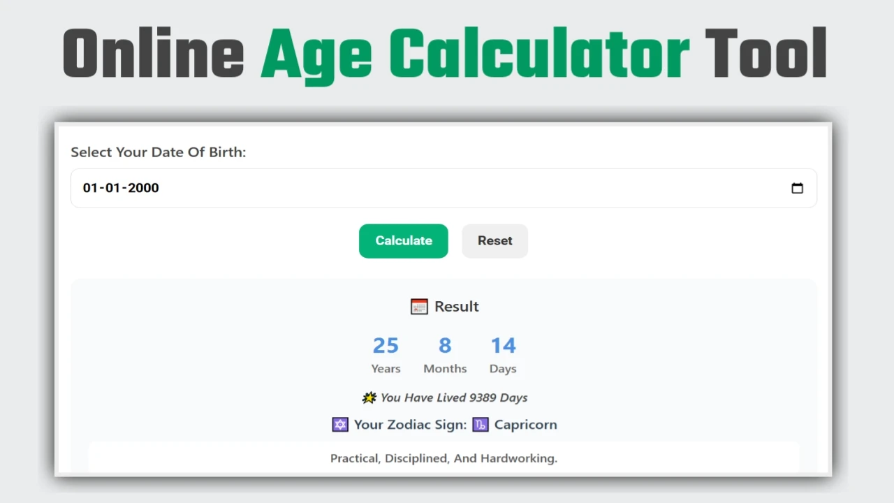 Age Calculator Tool
